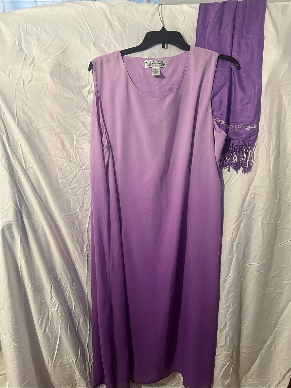 Vintage Valerie Stevens Lavender Ombre Midi Dress